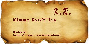 Klausz Rozália névjegykártya