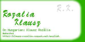 rozalia klausz business card