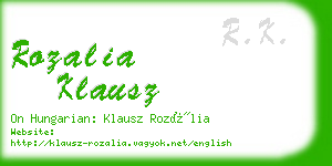 rozalia klausz business card